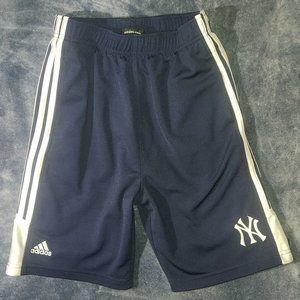 Adidas Men's NY long athletic shorts, lined, Blue and white with 28" waist